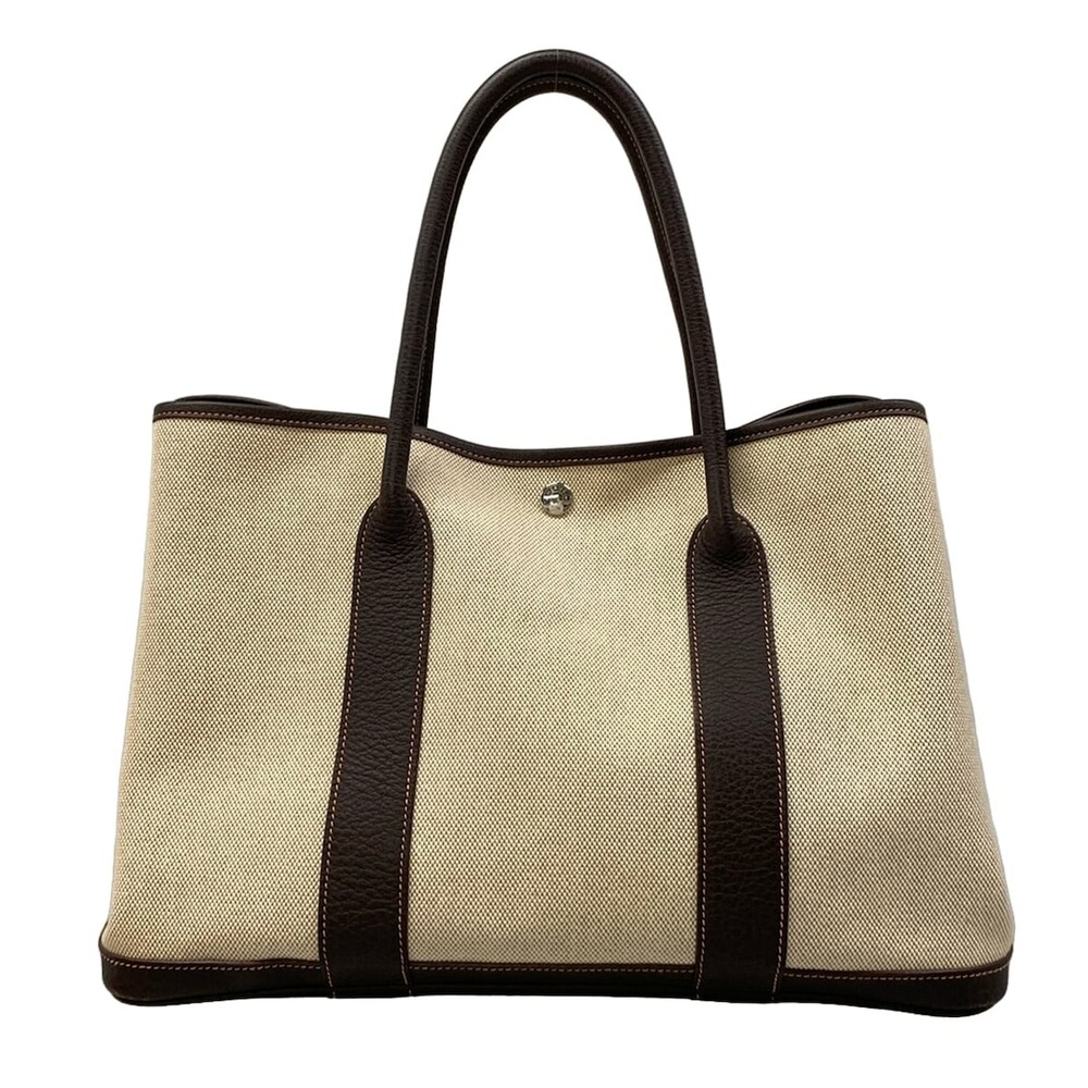 Hermes Garden Party Pm Cream Dark Brown #321840H16B